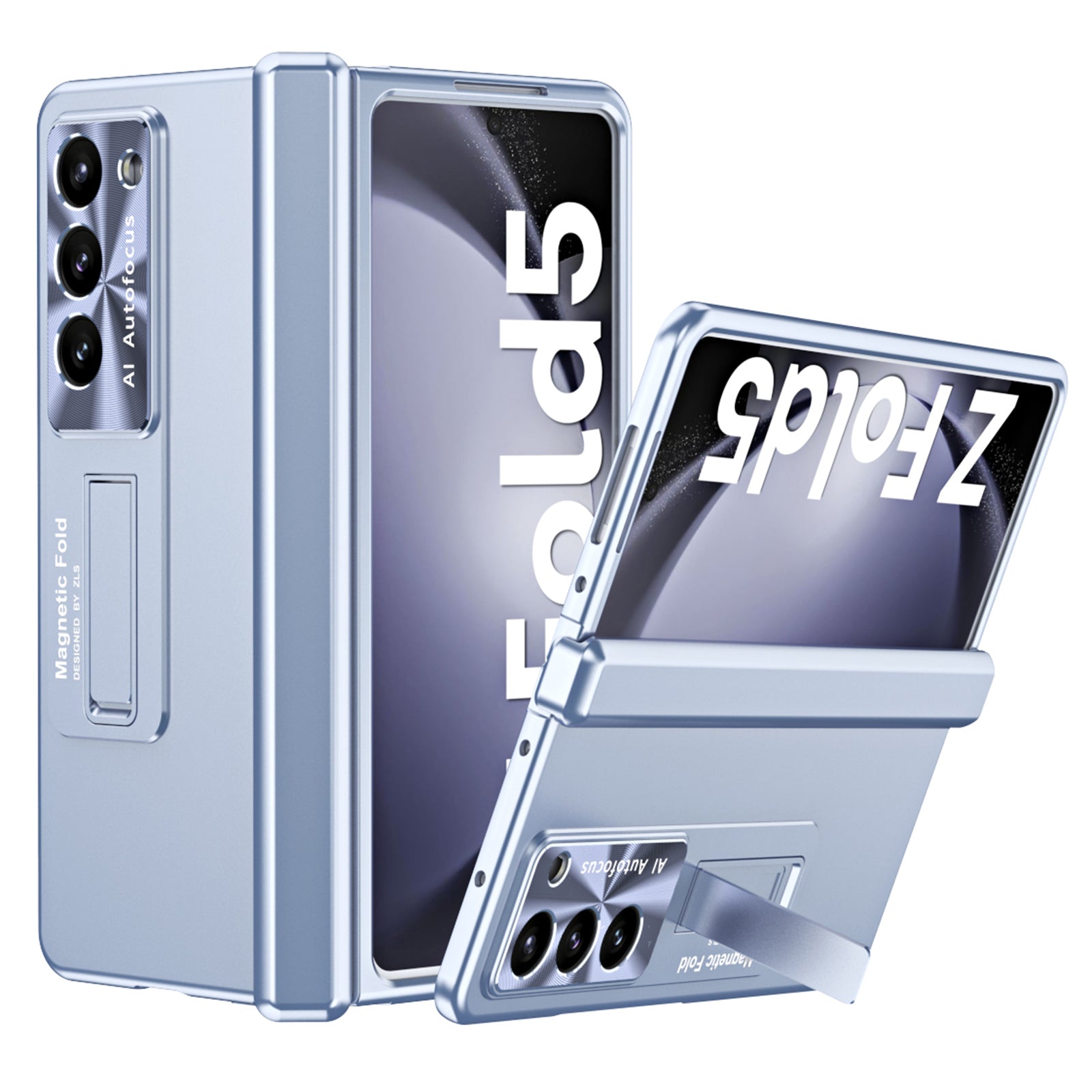 For Samsung Galaxy Z Fold5 5G Hinge Protection Phone Case Electroplating PC Phone Cover with Kickstand For Samsung Galaxy Z Fold5 5G Hinge Protection Phone Case Electroplating PC Phone Cover with Kickstand